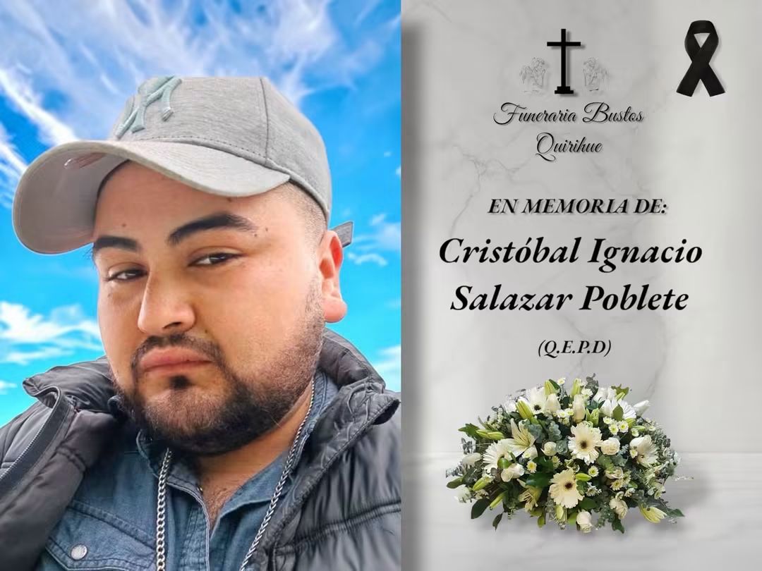 Cristóbal Ignacio Salazar Poblete de 26 años es la persona que murió…