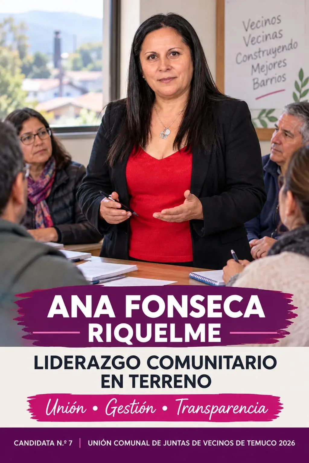 Ana Fonseca, candidata a la Unión Comunal de Temuco