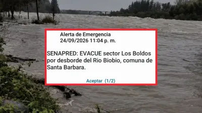 Desborde del río Biobío obliga a evacuar sector en Santa Bárbara